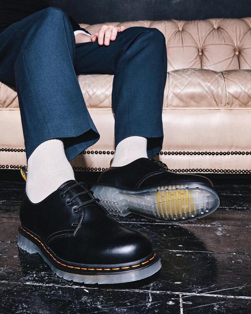 Dr Martens 1461 Iced Smooth Læder Oxford Sko Dame Sort | DK 350QMA